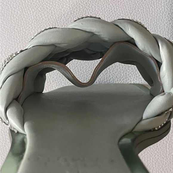 Vince Camuto Belmiya Metallic Beaded Braided Sandal In Mint Green Pistachio NWT - Picture 5 of 11